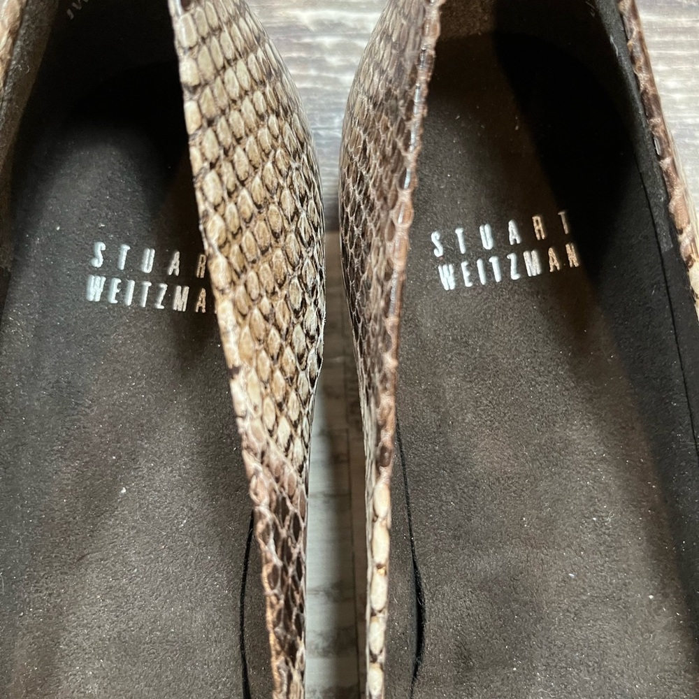 Stuart Weitzman Brown Python Print Flats - image 5